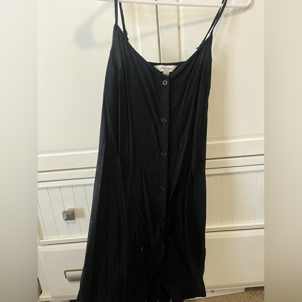 Black Button-Down Sundress Small